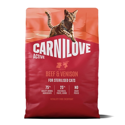 Carnilove Active Kattefoder Til Steriliserede med Okse & Vildt 2 Kg